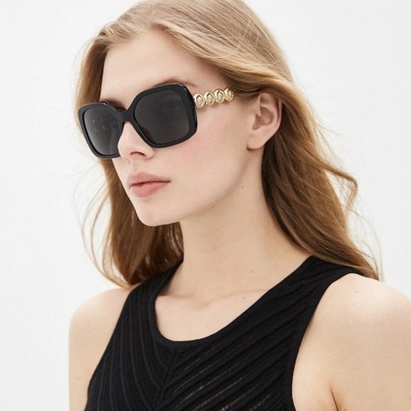 Versace Accessories - VERSACE BLACK MEDUSA UNISEX SUNGLASSES VE 4375-F